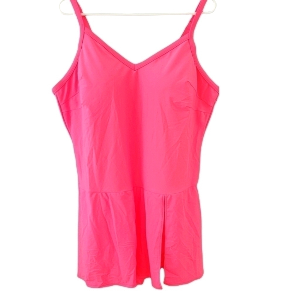 Cocos Swim Suit NWT Dress One Piece Coral Adjustable Straps Padded Coral Pink 26